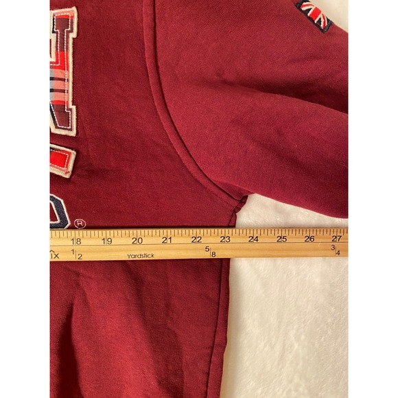 NOS Hoodie Womens XXL Burgundy Cotton Blend London England Plaid Lined Zip Up - Picture 2 of 9